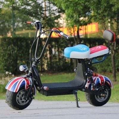Wide tire electric scooter car
