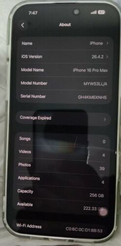 I phone 16 pro max