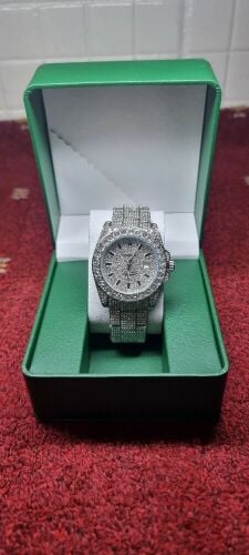 Brand New Iced-Out Silver Statement