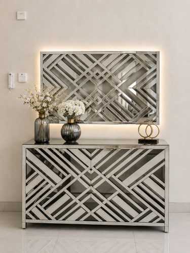 console table with mirror
