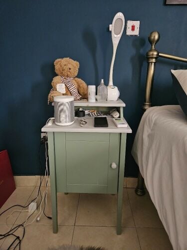Bedframe (Gold ) Bedside cabinet