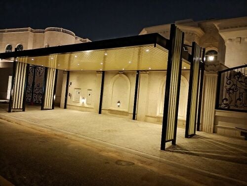 stylish pergola & steel carshade