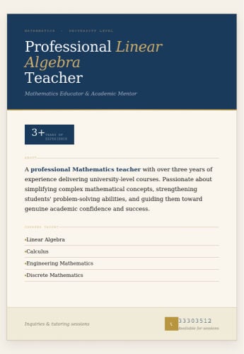 Linear Algebra Teacher