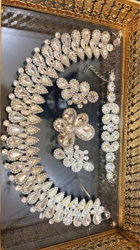 Zircon Set for bride with a crown