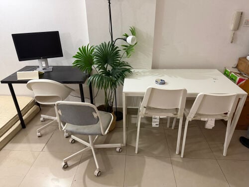 IKEA Bed, Tables with chairs 