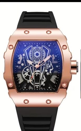 rose gold black watch for men