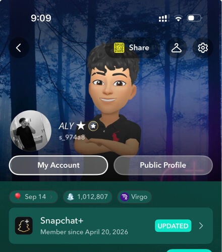 snap account 1 m 