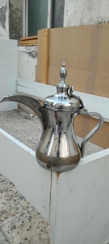 brass Dallah pot white