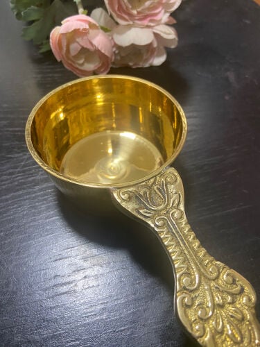 vintage brass measuring cup