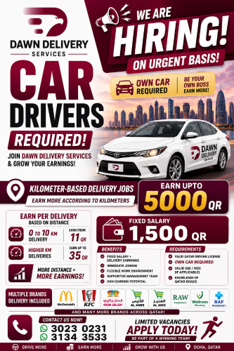 we are hiring car divers with Car
