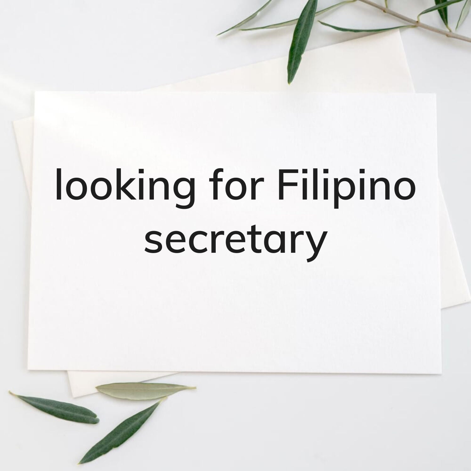 looking for Filipino secretary 