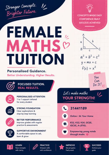 Female Maths Tuition 
