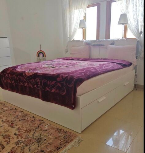 IKEA BRIMNES King Bed with 4 Drawer