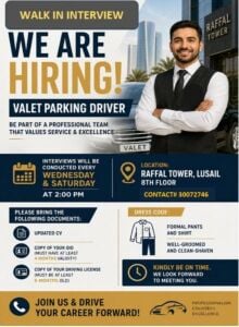 Hiring Valet Parking Driver