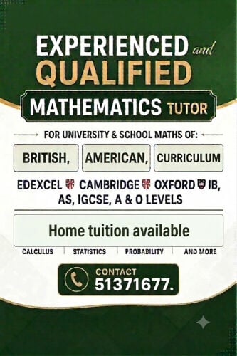 Home tutor-Maths&Statistics 