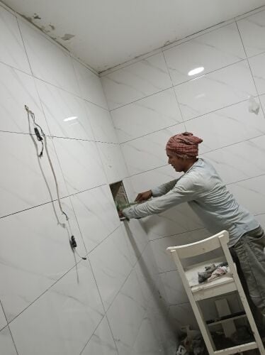 Tiles installation work