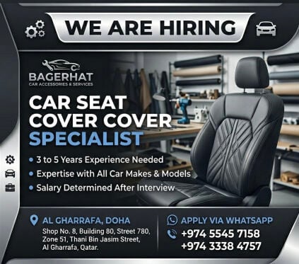 we are hiring seat cover technician