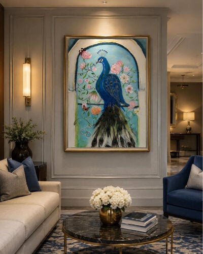 3D Peacock Canvas Wall Art