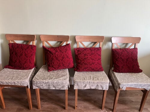 4 chairs with pillows for sale
