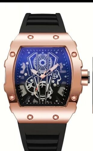 rose gold black watch for men