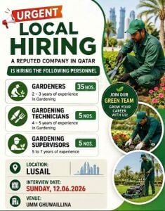 Urgent Hiring Gardeners