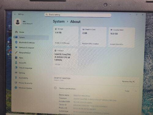 Dell laptop 16gb ram storage 1.14tb