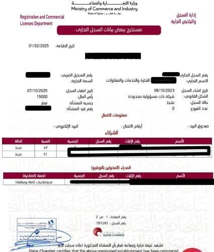 سجل تجاري للبيع