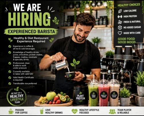 WE ARE HIRING – EXPERIENCED BARISTA