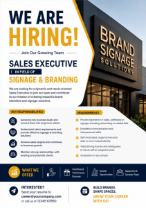 SALES EXECUTIVE IN SIGNAGE COMPANY