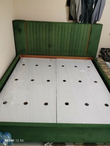 Green velvet Queen/king size bed