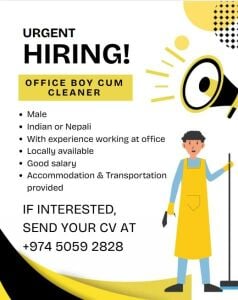 Urgent Hiring for Office Boy