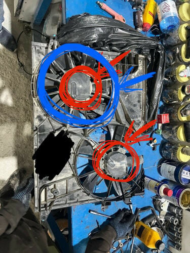 fans motor, blade, control module