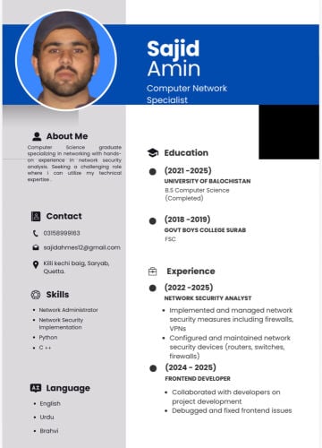 Computer skills 6 years experience 