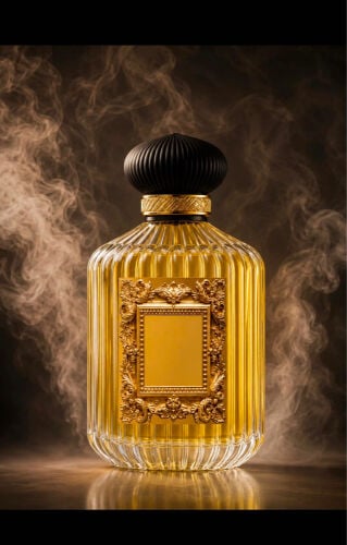 glass perfume empty and box 