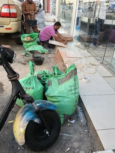 Tiles installation work