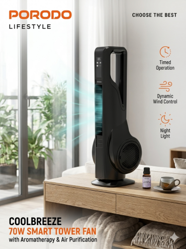 Porodo Smart Tower Fan with Air Pur