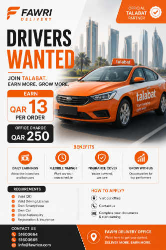 HIRING TALABAT-SNOONU DRIVERS