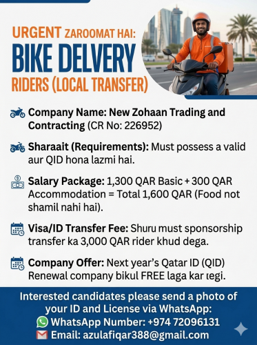 Bike Delivery Riders Required
