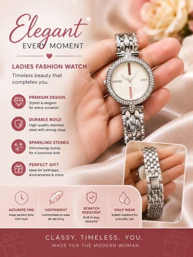 Elegant Silver Ladies Watch