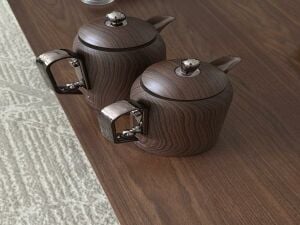 2 pc wooden dallah set