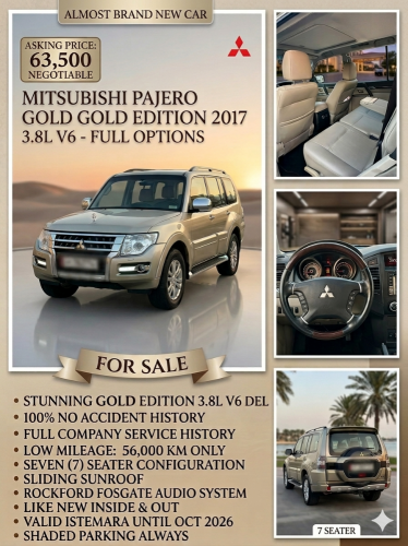 New Mitsubishi Pajero Gold Edition