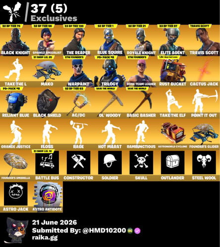 6 حسابات فورت نايت شيطون و ترافس