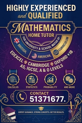 Home tutor-Maths&Statistics 