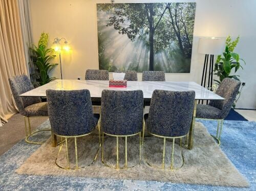 Midas luxury 8 chair dining table
