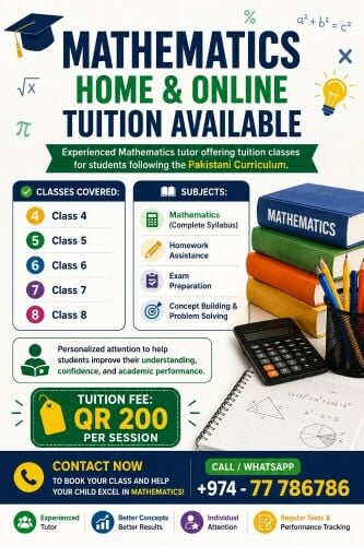 Math Home Tuition Available