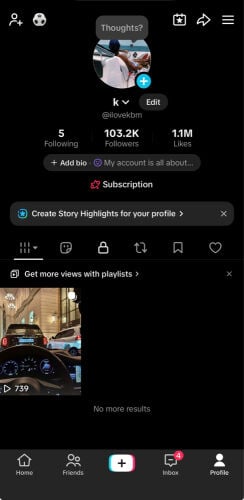 TikTok Account 100K FOLLOWERS