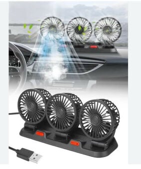 car three-head fan 