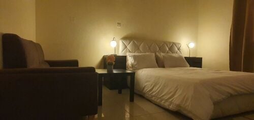 A large, furnished, upscale studio