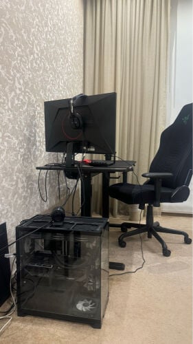 full setup with two monitors  