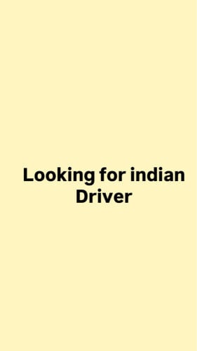 Indian driver wanted